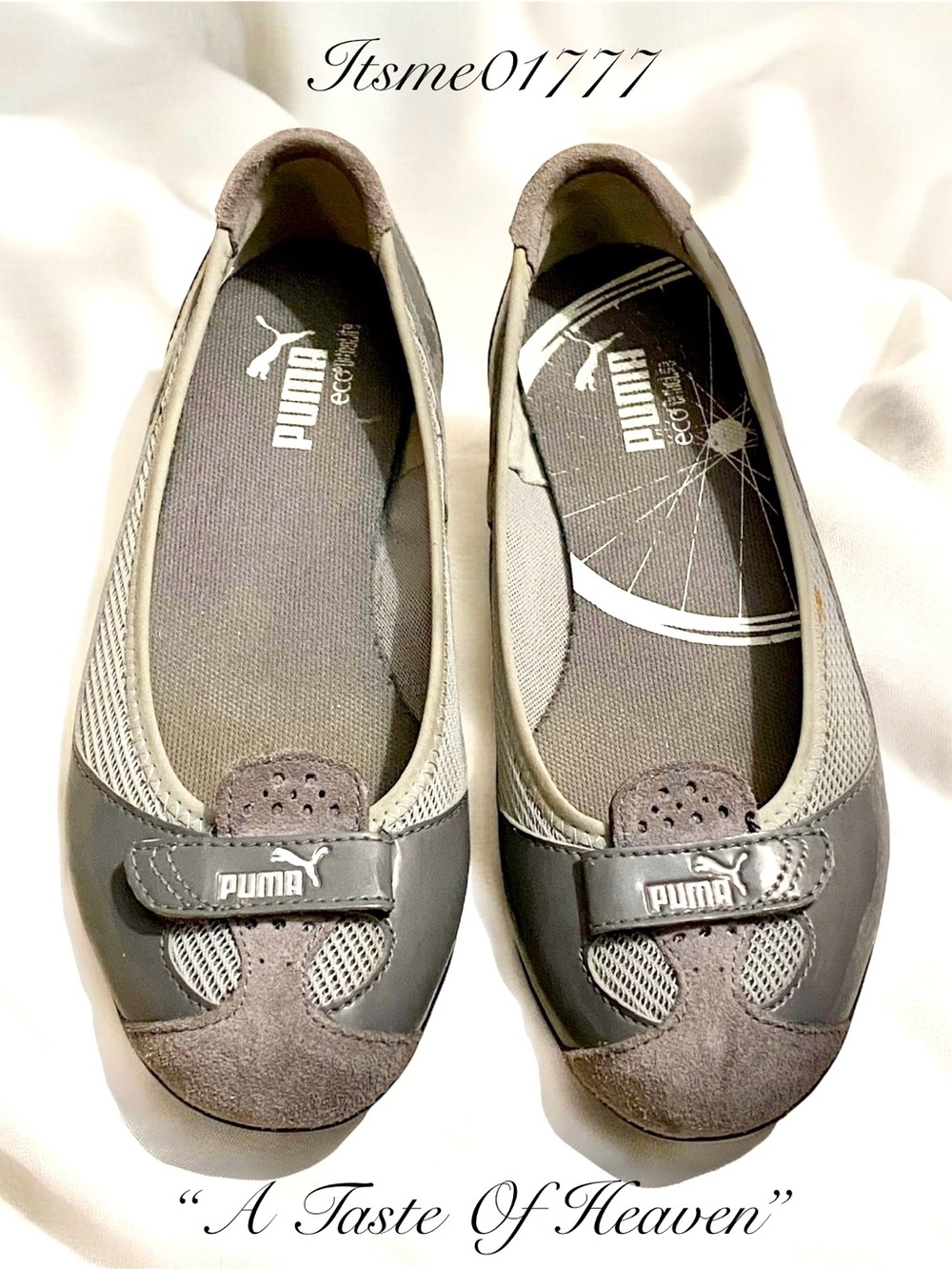 🌸 PUMA Women's Gray and Taupe Slip-On Ballet Flats
